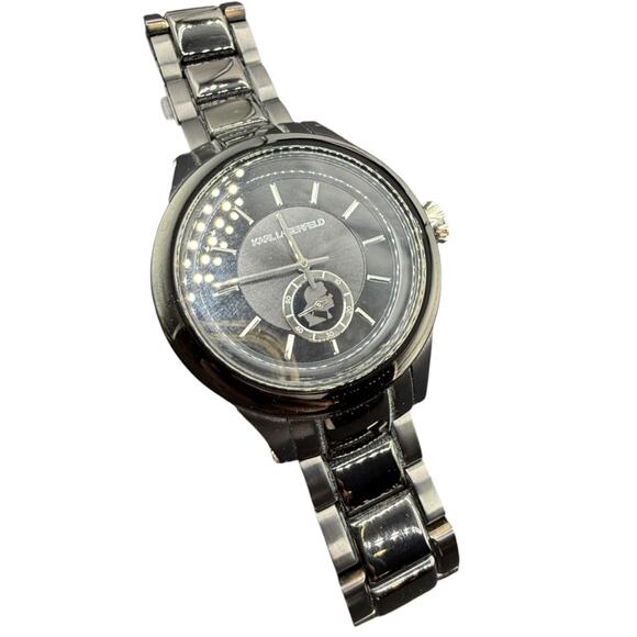 Karl Lagerfeld Black Ceramic-Style Watch with Bracelet w/ Box/Case main image 5